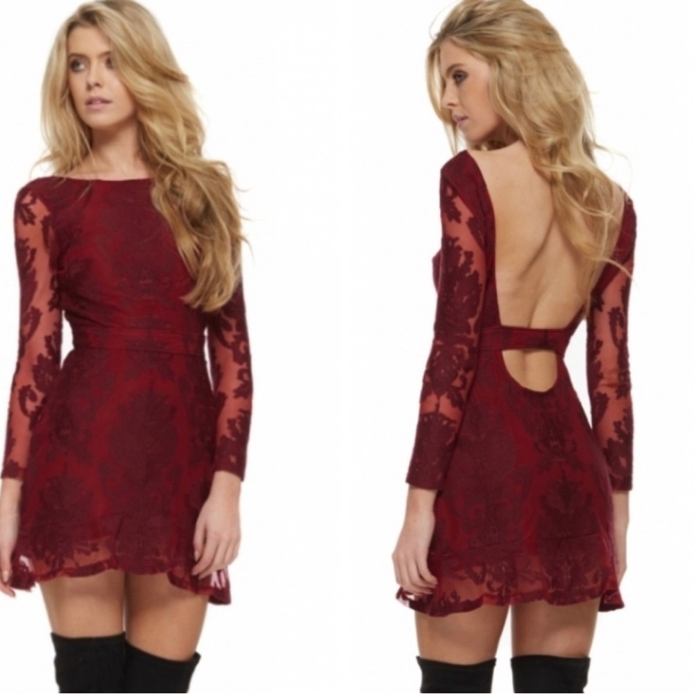 For Love & Lemons Night To Remember Crimson Dress M